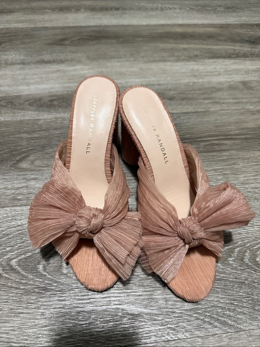 Loeffler Randall Blush Knot Bow Slide Mules